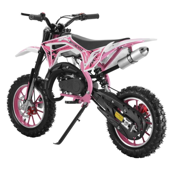 Kids dirt bike - 49cc Dirt Bikes Gas Mini Bike Kids Motorcycle, Upgrade Pit Bike Mini Motorcycle for kids, Off Road Tires, Front Rear Disc Brakes, Pull Start, Pocket Bike Gift for Child Teens, Pink