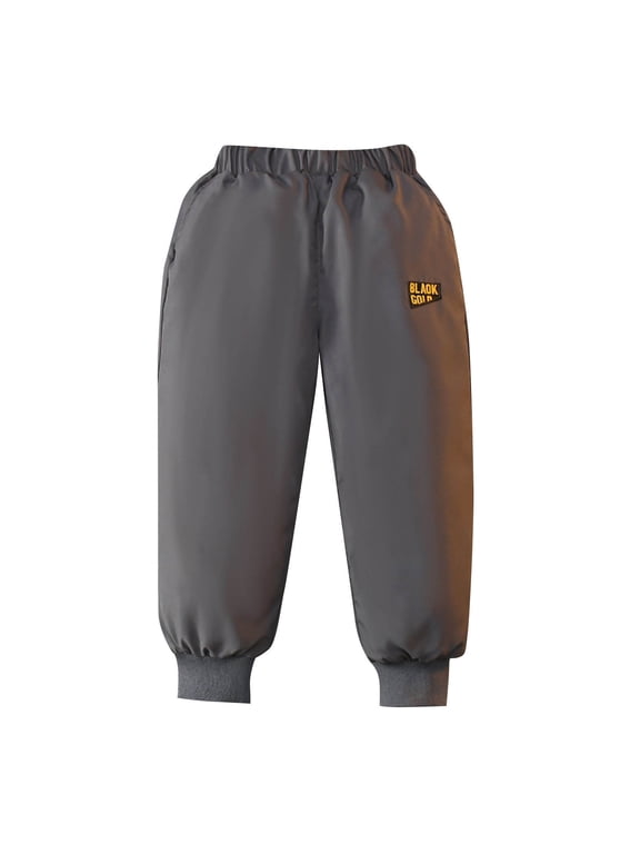 Kids down Pants Boys Girls Thick Winter Warm Snow Pants Elastic Waist Windproof Jogger Pants with Pockets Flare Trousers for Kids Gray 13Y
