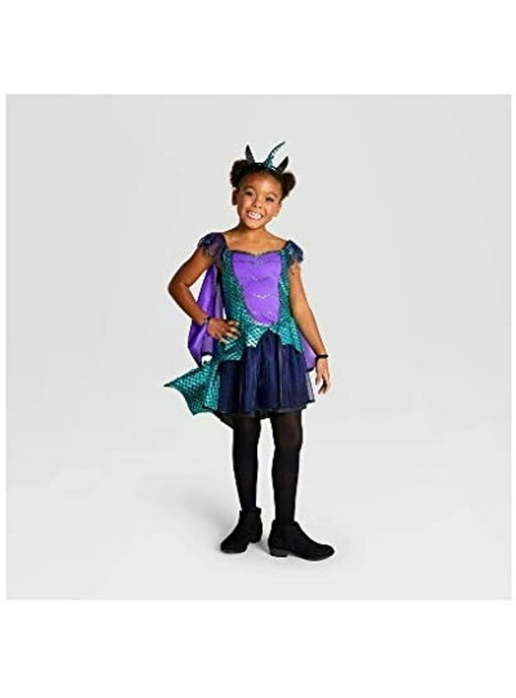 Kids dragon costume dress with wings and headpiece size medium