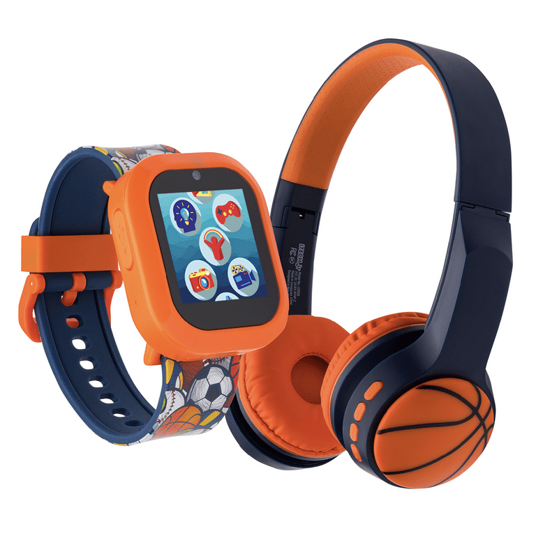 Kids iTech Jr Basketball Silicone Smartwatch with Boys on Ear