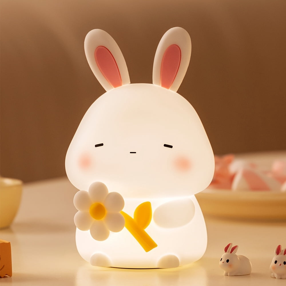 Kids light night light, color adjustable cute bunny night light, dimmable baby night light, rechargeable night light for kids room, girls bedroom decor cat decoration, The Best Christmas Gift
