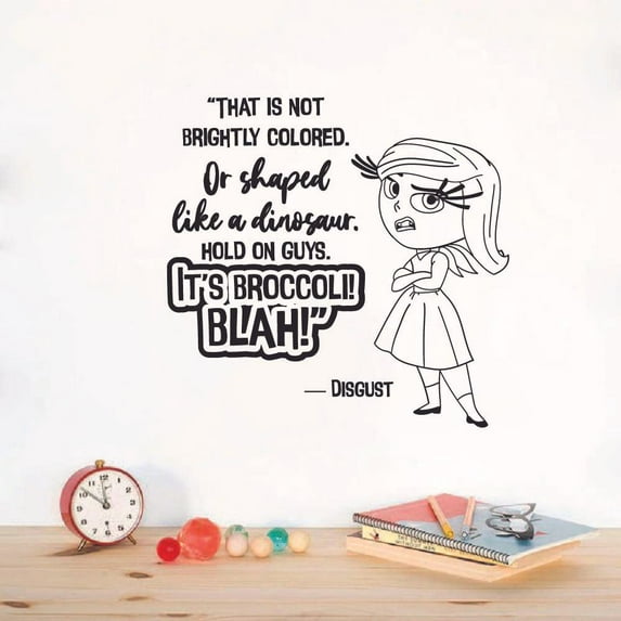 Kids's Inside Out Disgust's Quote Thats Not Brightly Colored Or Shaped Like A Dinosaur Hold On Guys Its Broccoli Vinyl Wall Decal Wall Art Bedroom Nursery Play Room Wall Decoration Size (30x30 inch)