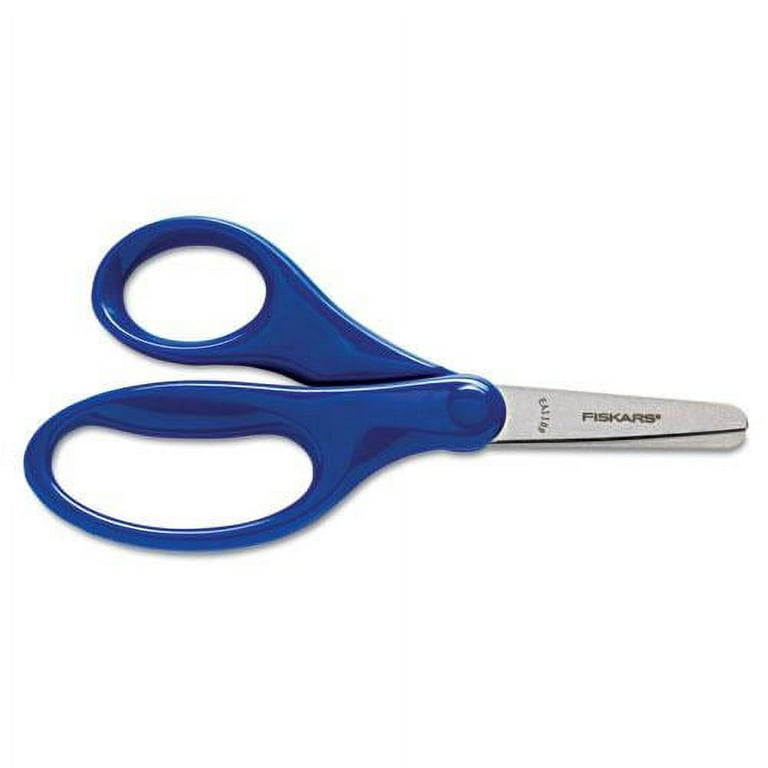 Fiskars Kids/Student Scissors, Rounded Tip, 5 Long, 1.75 Cut Length,  Assorted Straight Handles