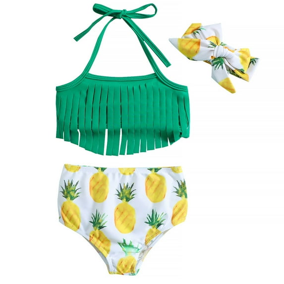 Kids swim suits for girls Baby swimsuit girl little girls swimsuit Girls Beach Sport Fringe 2-Piece Bikini Swimsuit