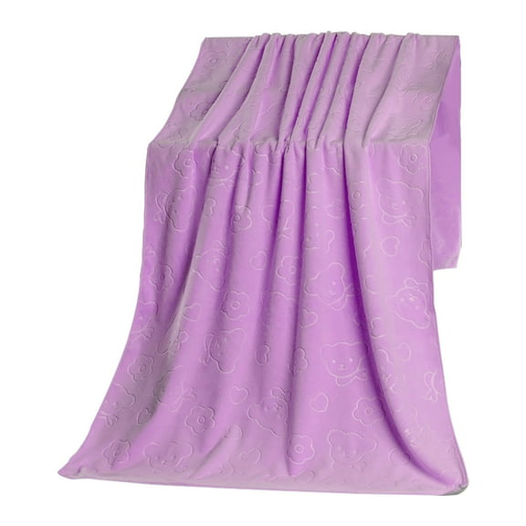 Kids' towels 2 Fine Fiber Embossed Teddy Bear towels with Strong Water Absorption, Soft And Thick Texture