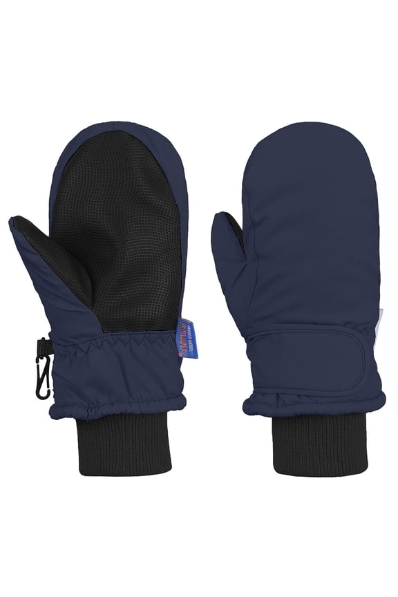 Kids Winter Gloves Ski Snow Waterproof Warm Cold Weather Mittens for Toddlers Navy blue M