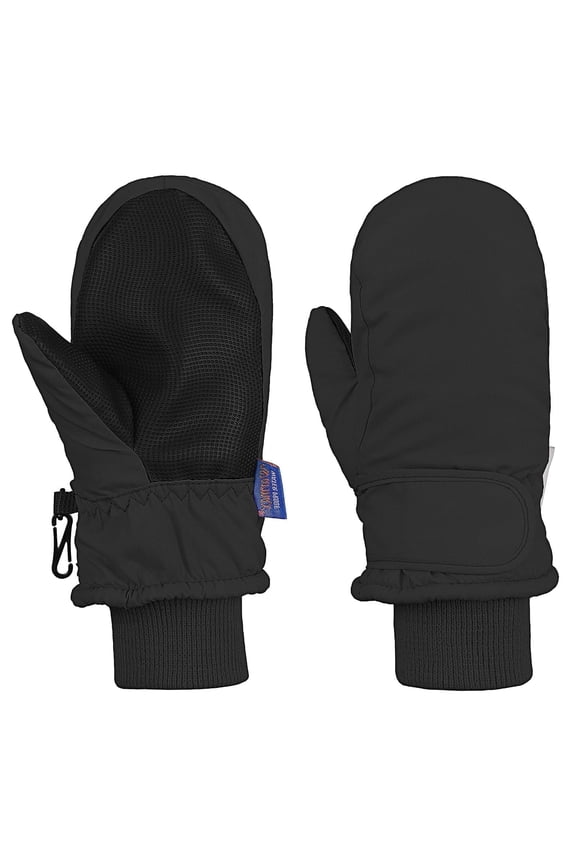 Kids Winter Gloves Ski Snow Waterproof Warm Cold Weather Mittens for Toddlers Black S