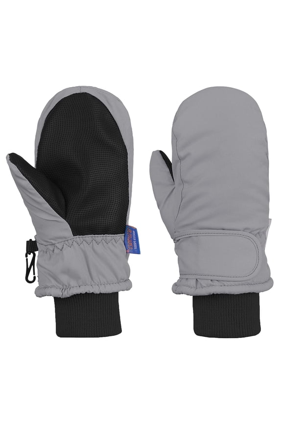 Kids Winter Gloves Ski Snow Waterproof Warm Cold Weather Mittens for Toddlers Gray M