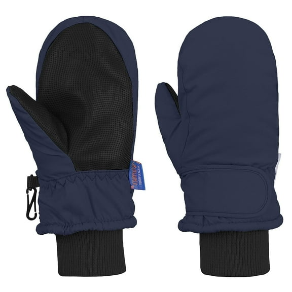 Kids Winter Gloves Ski Snow Waterproof Warm Cold Weather Mittens for Toddlers Navy blue XS