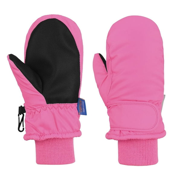 Kids Winter Gloves Ski Snow Waterproof Warm Cold Weather Mittens for Toddlers Pink XS
