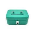 thumbnail image 1 of Kids with Lockable Cover 4.53" x 3.35" with Handle Cash Storage Box Key Lock Cash Box Money Organizer Metal GREEN, 1 of 8
