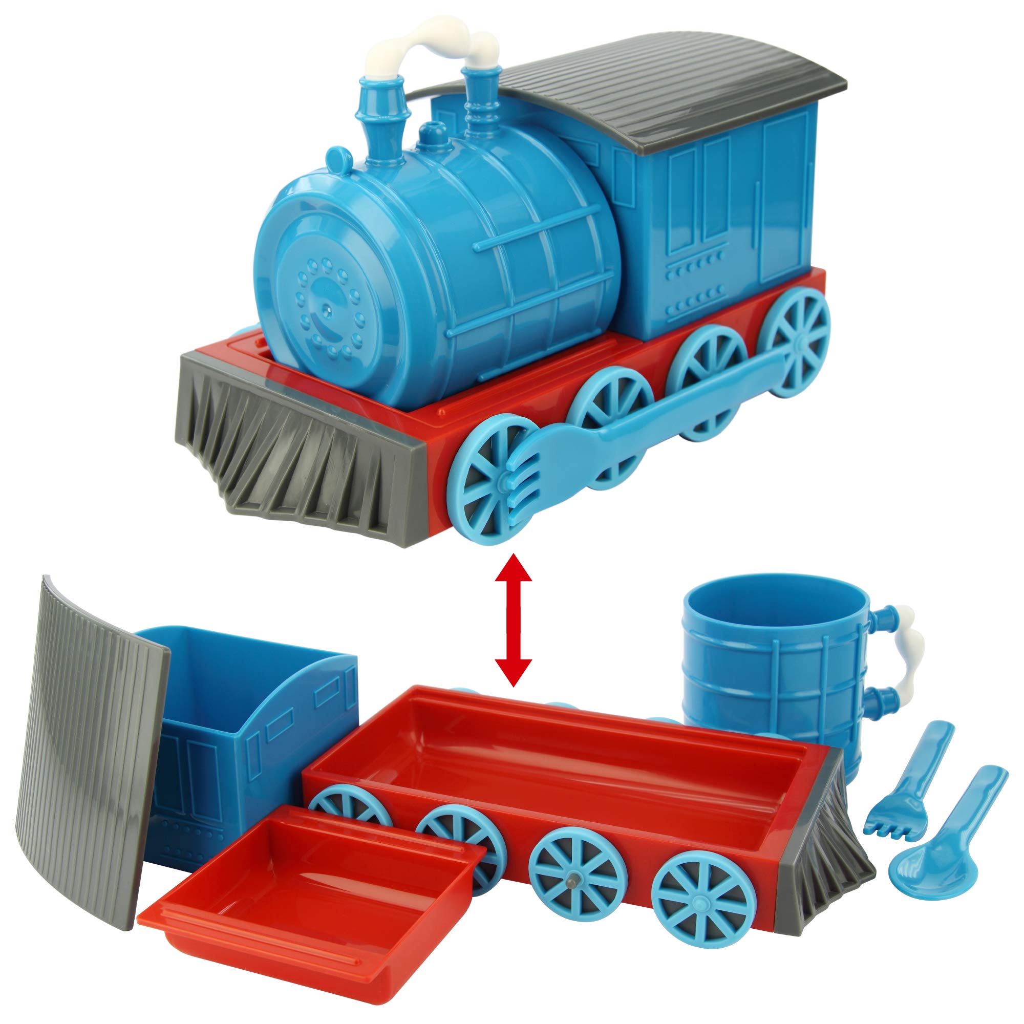 KidsFunwares ChewChew Train Kids Dinnerware Set with Utensils, Blue