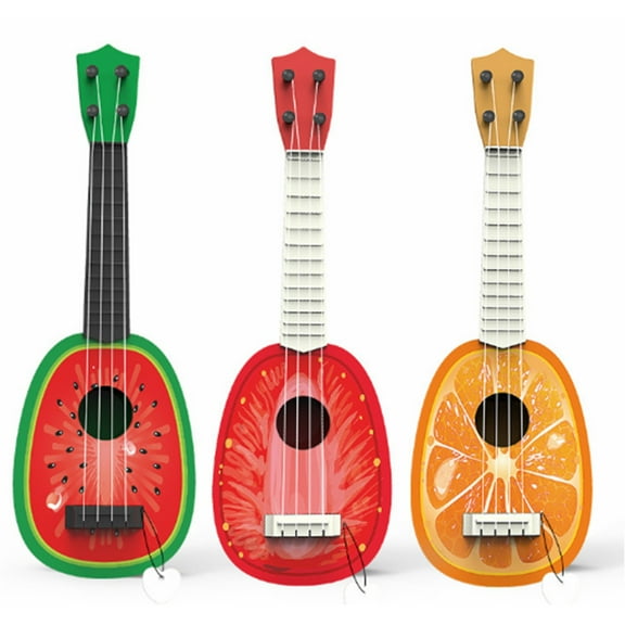 KidsUkulele, Cetaka Beginner Musical Instrument 14 Inch 4 String Guitar, Fruit Shape Mini Ukulele for Toddlers Early Education Pre-Tuned Easy Learn, Red