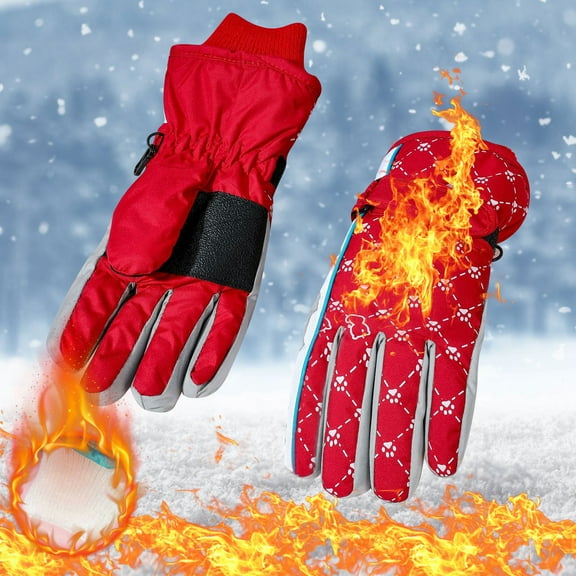 KidsWinter Gloves under $5! XqxayjrKidsWinter Gloves, Snow Windproof Mittens,Childres Ski Gloves, Outdoor Sports Gloves, Age 5-9 Years Old, Cold Weather Protection, Waterproof Gloves