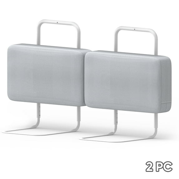 Kidsbuddy 19.7" Toddler Bed Rails Guard Foldable Portable Kids Bed Rail 5 Hole Height Adjustable Bed Rails for Toddlers, 2PC, Grey