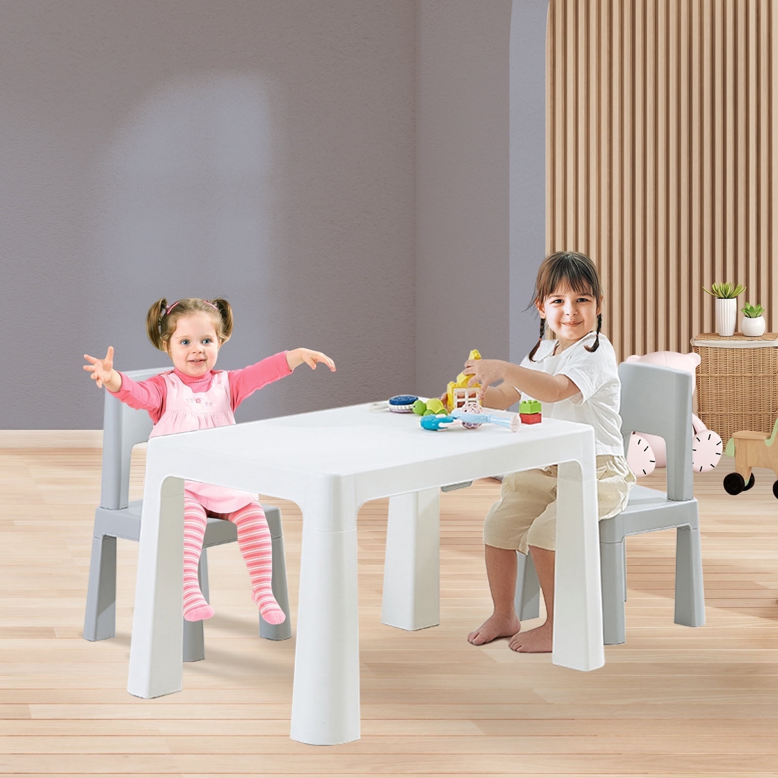 Kidsbuddy Kids Table and 2 Chairs Set Toddler Table and Chairs Set for ...