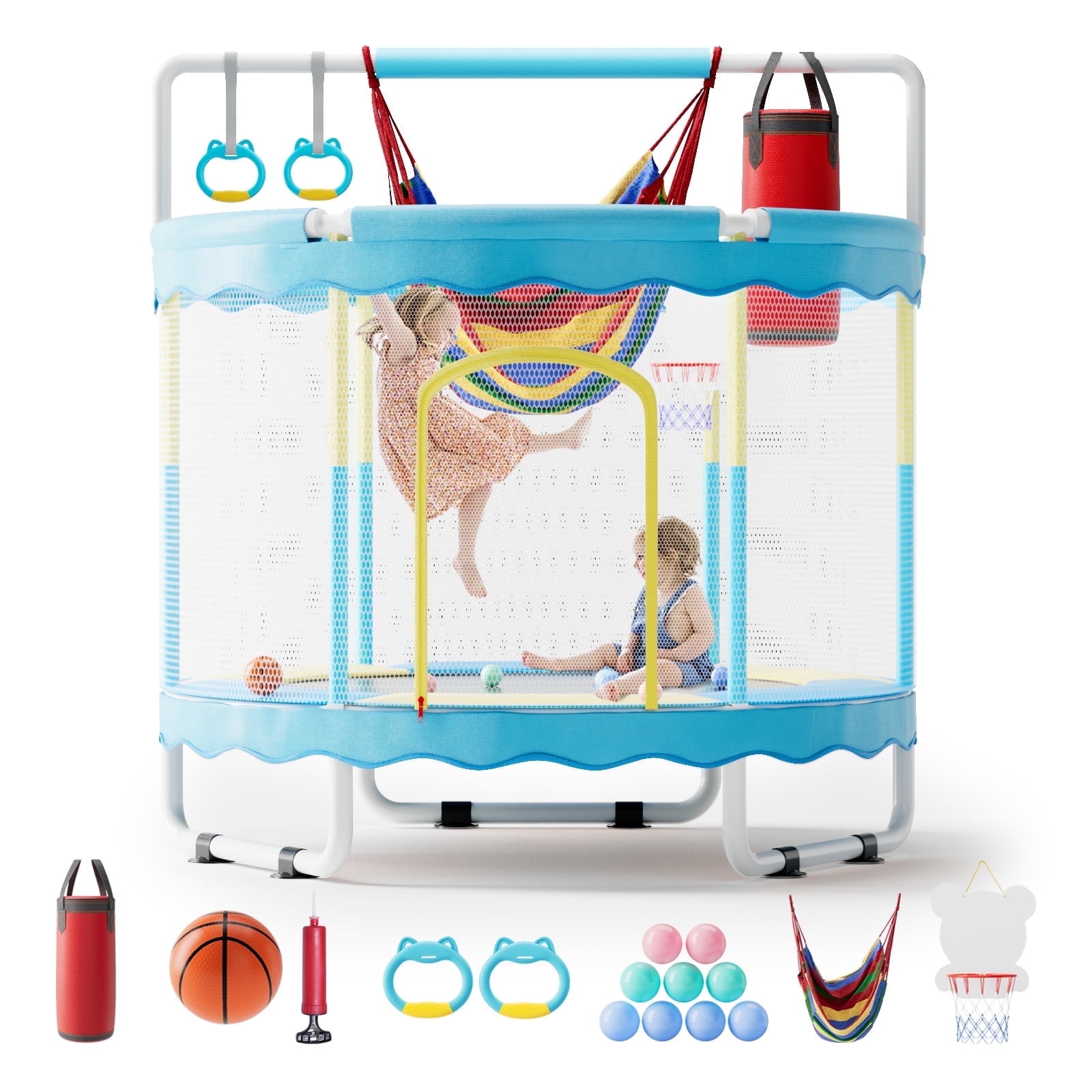 YORIN Trampoline for Kids, 55'' Toddler Mini Trampoline with