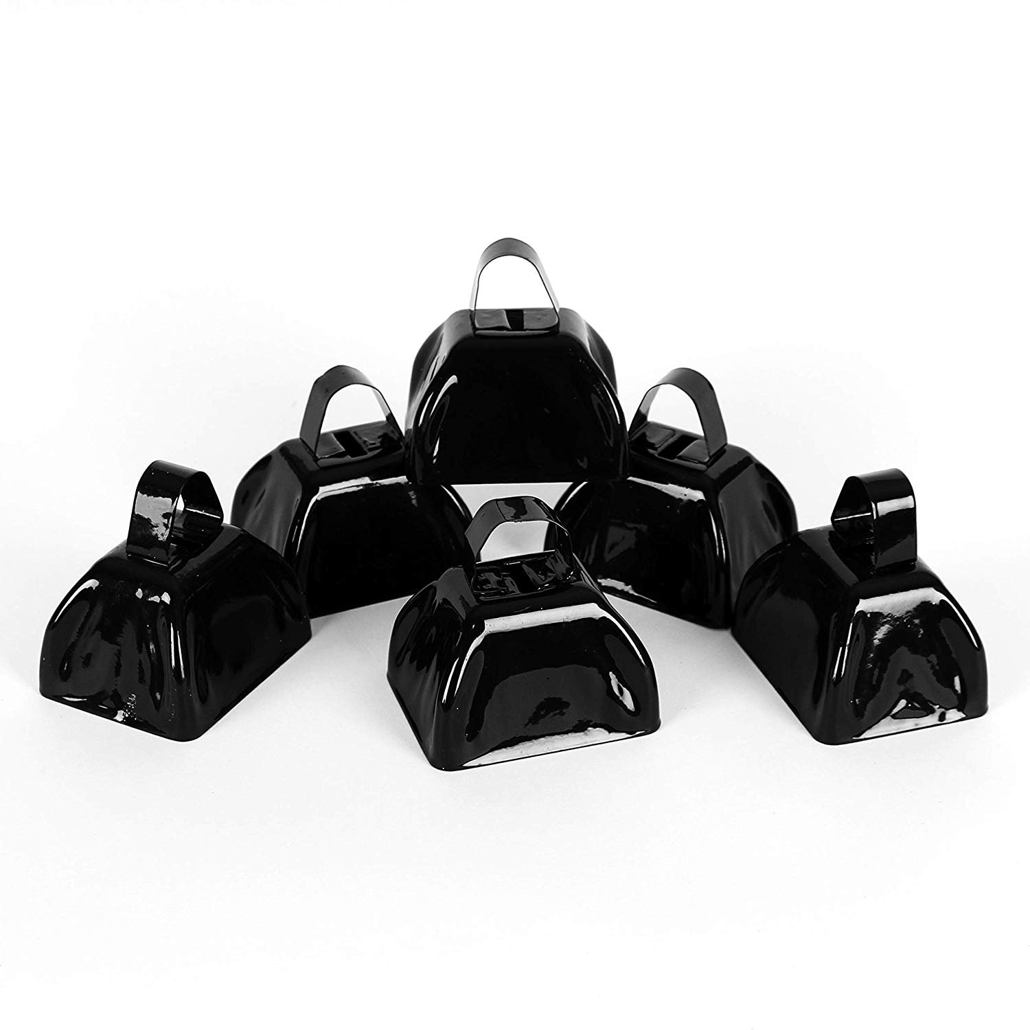 Kidsco Black School Cowbell Pack of 6 3inches of Cool and Fun Metal