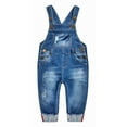 thumbnail image 1 of Kidscool Space Baby&Little Boys Big Bib Pocket Ripped Distressed Cotton Denim Overalls,Blue,5-6 Years, 1 of 7