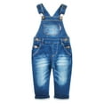 thumbnail image 1 of Kidscool Space Baby Little Boys Girls Big Bib Pocket Washed Cotton Denim Overalls,Blue,3-4 Years, 1 of 7