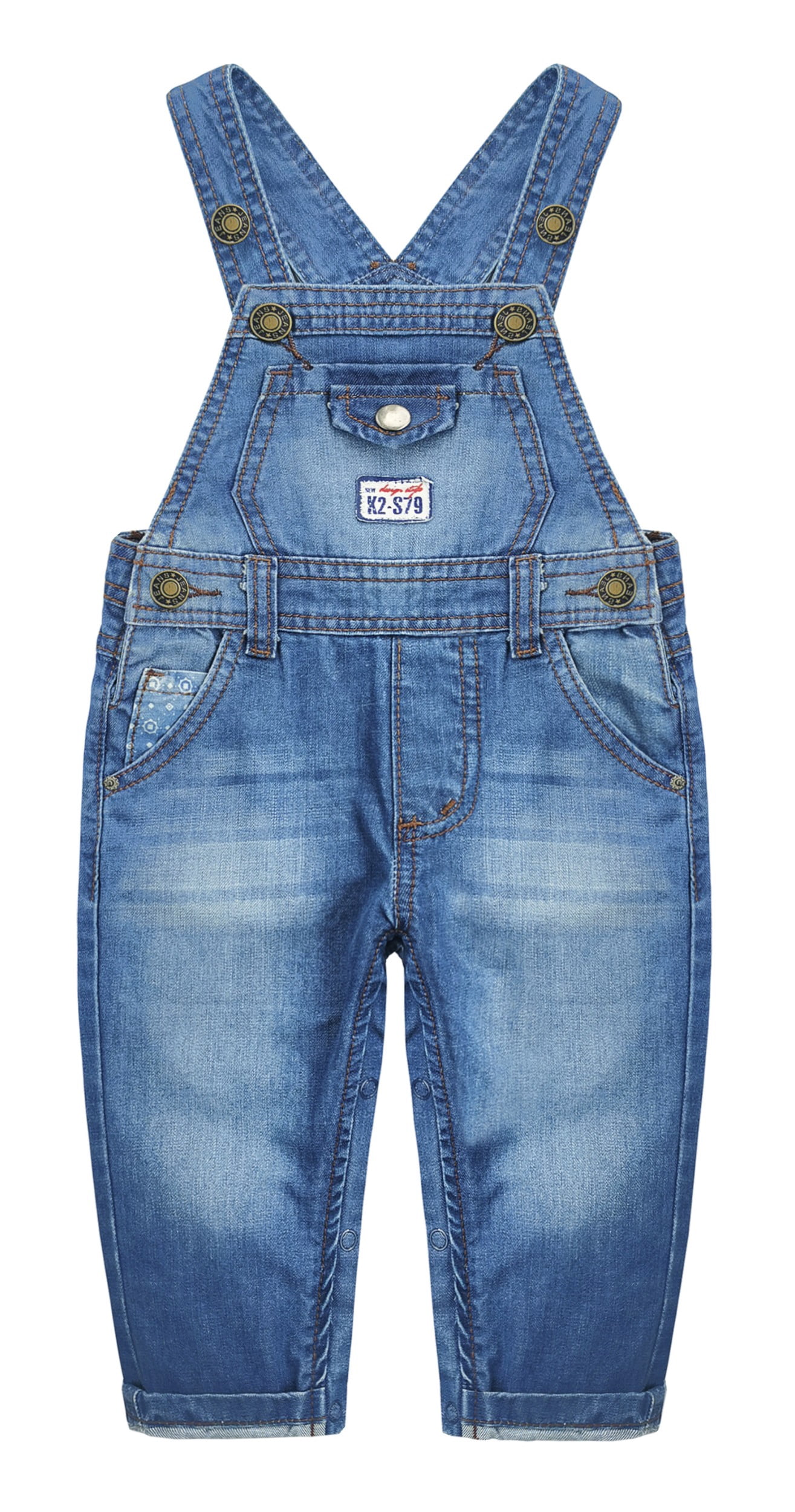 KIDSCOOL SPACE Girls Denim Overalls - Stretchy Washed Jeans Jumpsuit With Adjustable Straps, Ripped Detail