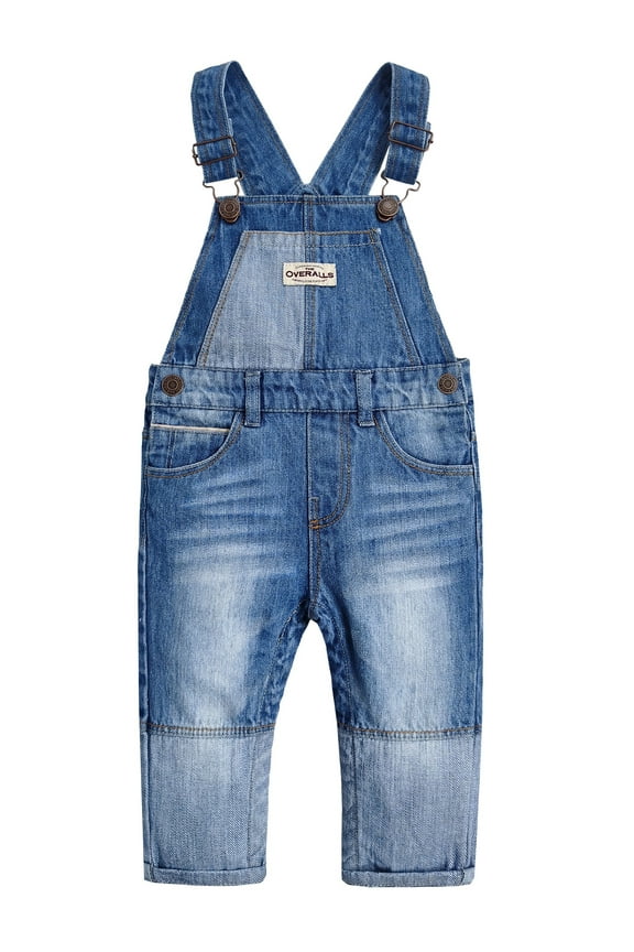 Kidscool&nbsp;Space Baby Boy Easy Diaper Changing Patchwork Fashion Jeans Overalls,Blue,2-3 Years