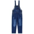 thumbnail image 1 of Kidscool Space Snap Leg/Crotch Mettal Buttons Reipped Denim Overalls,Blue,5-6 Years, 1 of 7