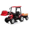 thumbnail image 1 of Kidsera 24V Kids Ride On Tractor Red, 3in1 Riding Tractor with Detachable Trailer and Front Shovel, Dual Motor Battery Powered Electric Riding Toy for Girls&Boys, 1 of 6