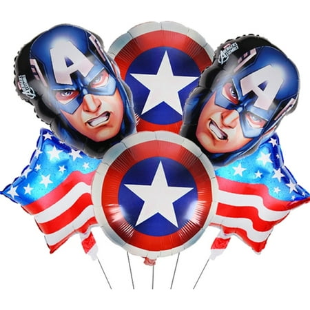 Kidsfavor Captain America Balloons, 6-Count, Birthday Party Decoration