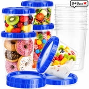 Kidsjoy 12 Pcs Freezer Storage Containers with Lids, 16oz+32oz Food Storage Meal Prep Containers for Soup, BPA-Free Reusable Pantry Organizer, Leakproof/ Microwave/ Dishwasher Safe