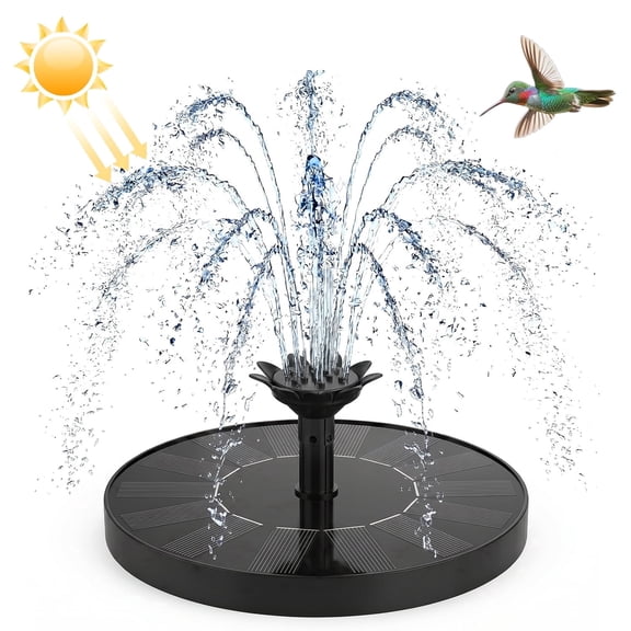 Kidsjoy 4-in-1 Solar Bird Bath Fountain Floating Solar Water Pump with Rotating Nozzle (4 Spray Patterns) No Electricity Needed for Garden Pond & Outdoor Decor