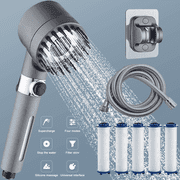 SPORTS JOY Filtered Shower Head with Handheld, High Pressure Ion Drops Shower Head with 4.9ft Hose, 4 Spray Modes Handheld Shower Head for Enhanced Water Ionization, with 5 Filters for Pets Bath