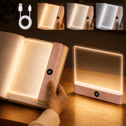Kidsjoy Rechargeable LED Book Light, Flat Reading Panel with 3 Color Modes, Stepless Dimming, Timer, 1200mAh Battery, Pink
