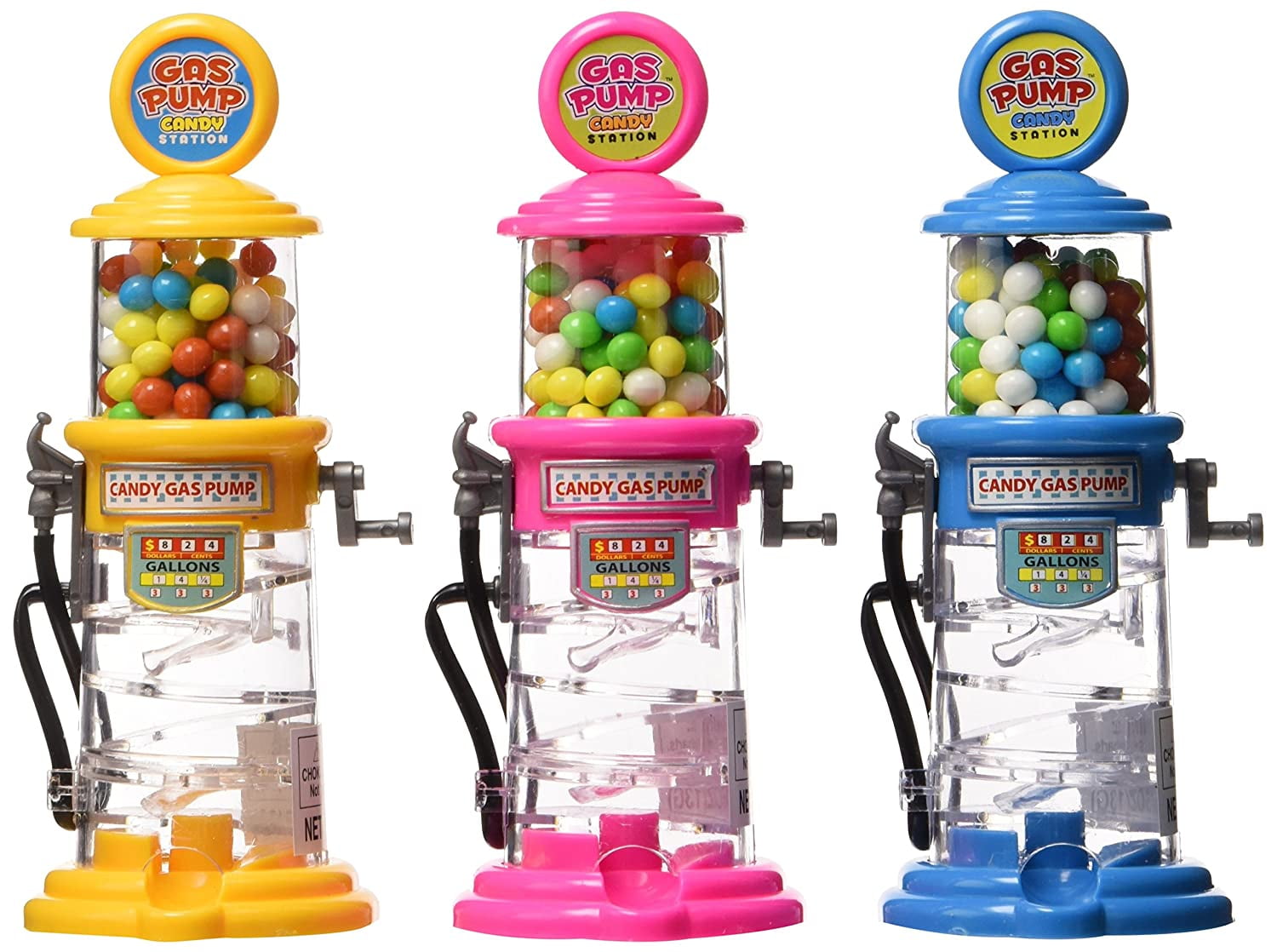 Assorted Color Mini Gas Pump Candy Dispensers Variety Pack