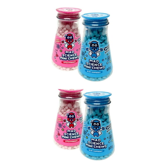 Kidsmania Mad Science Blue Raspberry And Strawberry Mini Chews (4 Pack), 1.0 Count