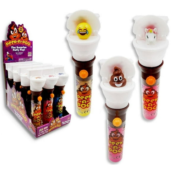 Kidsmania Peek-A-Poo Lollipop Candy Toy Dispenser - 12-0.39 Ounce Display Box