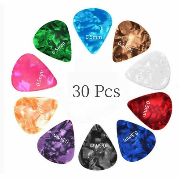 30 Pcs Guitar Picks, 3 Different Thicknesses of Abstract Art Colored Guitar Picks, Suitable for Bass, Electric Guitar, Acoustic Guitar Strings Including 0.5mm, 0.75mm, 1mm Guitar Accessorie