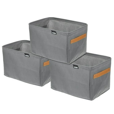 Kidsol Fabric Foldable Clothing Storage Bag Closet Organizer, Grey, 3 Pack