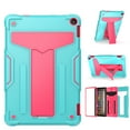 thumbnail image 1 of Kidsproof Case for Kindle Fire HD 10.1" 11th Gen 2021, Fire HD 10 Plus 2021 Cover for Children, Allytech Dual Layer Hybrid Protective Defender Heavy Duty Rugged 2-Angle Kickstand Case,Aqua+Rose, 1 of 4