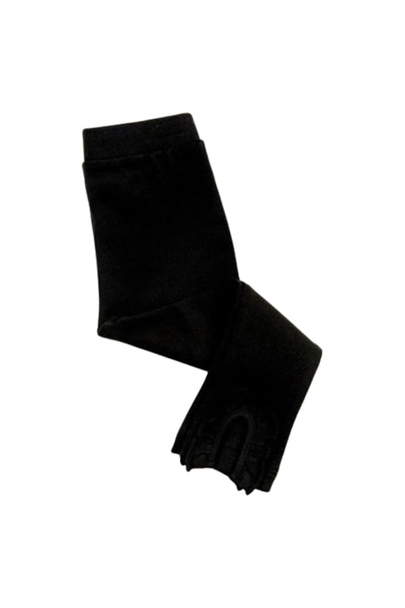 Baby Girls Frilled Pants – Peruvian Pima Cotton, Elastic Waist, Pull-On, Solid Colors – Black, 18-24 Months