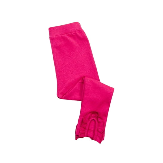 Kidsy Baby Girls Frilled Pants – Peruvian Pima Cotton, Elastic Waist, Pull-On, Solid Colors – Magenta, 6-12 Months