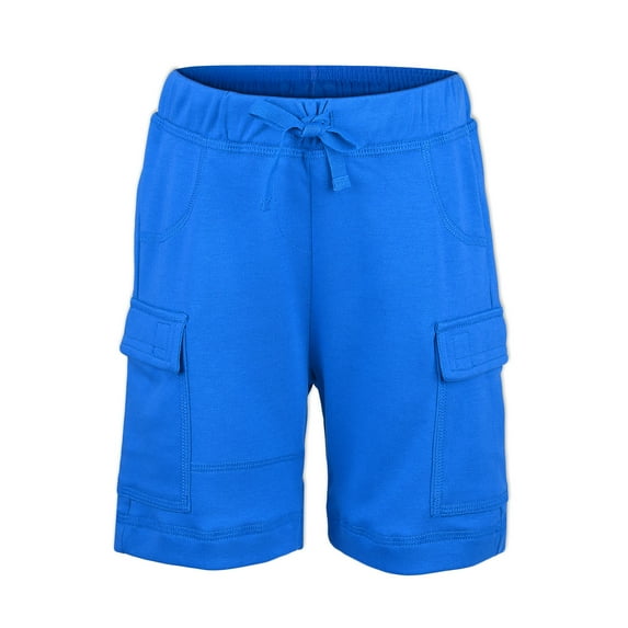 Kidsy Boys Casual Beach Cargo Shorts – Soft Cotton, Pull-On/Drawstring Closure, Two Pockets, Cobalt, 4