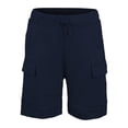 thumbnail image 1 of Kidsy Boys Casual Beach Cargo Shorts – Soft Cotton, Pull-On/Drawstring Closure, Two Pockets, Midnight, 2, 1 of 11