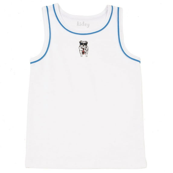 Kidsy Boys Cool Bulldog, Tiger, Monster Graphic Printed Peruvian Cotton Tank Tops for 2, 3, 4, 5, 6, 8 Years – Bulldog, 8