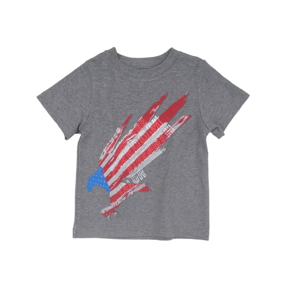 Kidsy Boys Five Virtues Graphic Printed Peruvian Cotton T-shirt – Short Sleeve, Crewneck – Heather Grey, 6