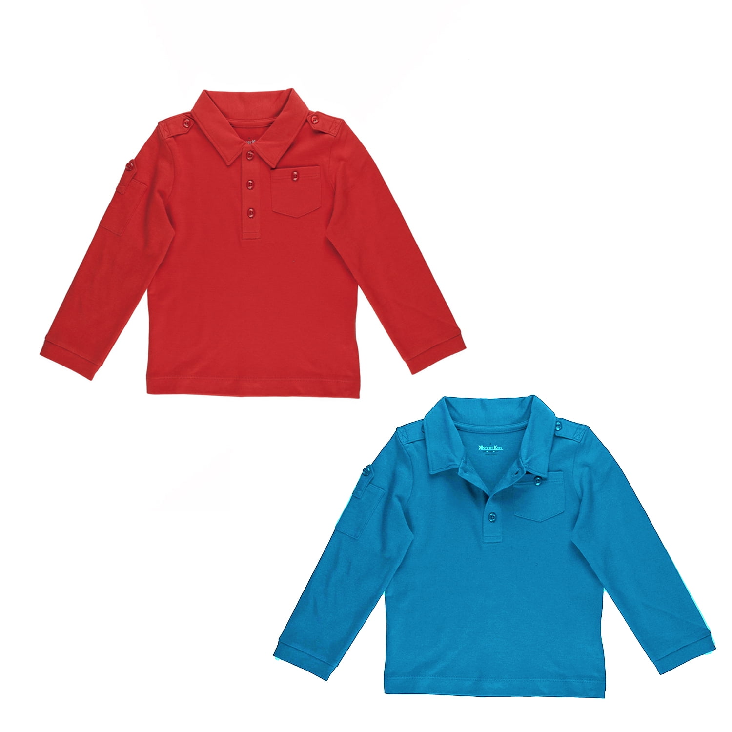 Kidsy Boys Solid Cargo Polo Peruvian Cotton T-Shirt – Long Sleeve