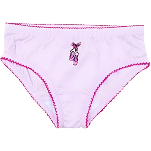 Kidsy Girls Casual Ballerina Panties – Soft Cotton Briefs, Pull-On Closure, Pink Frost, 4