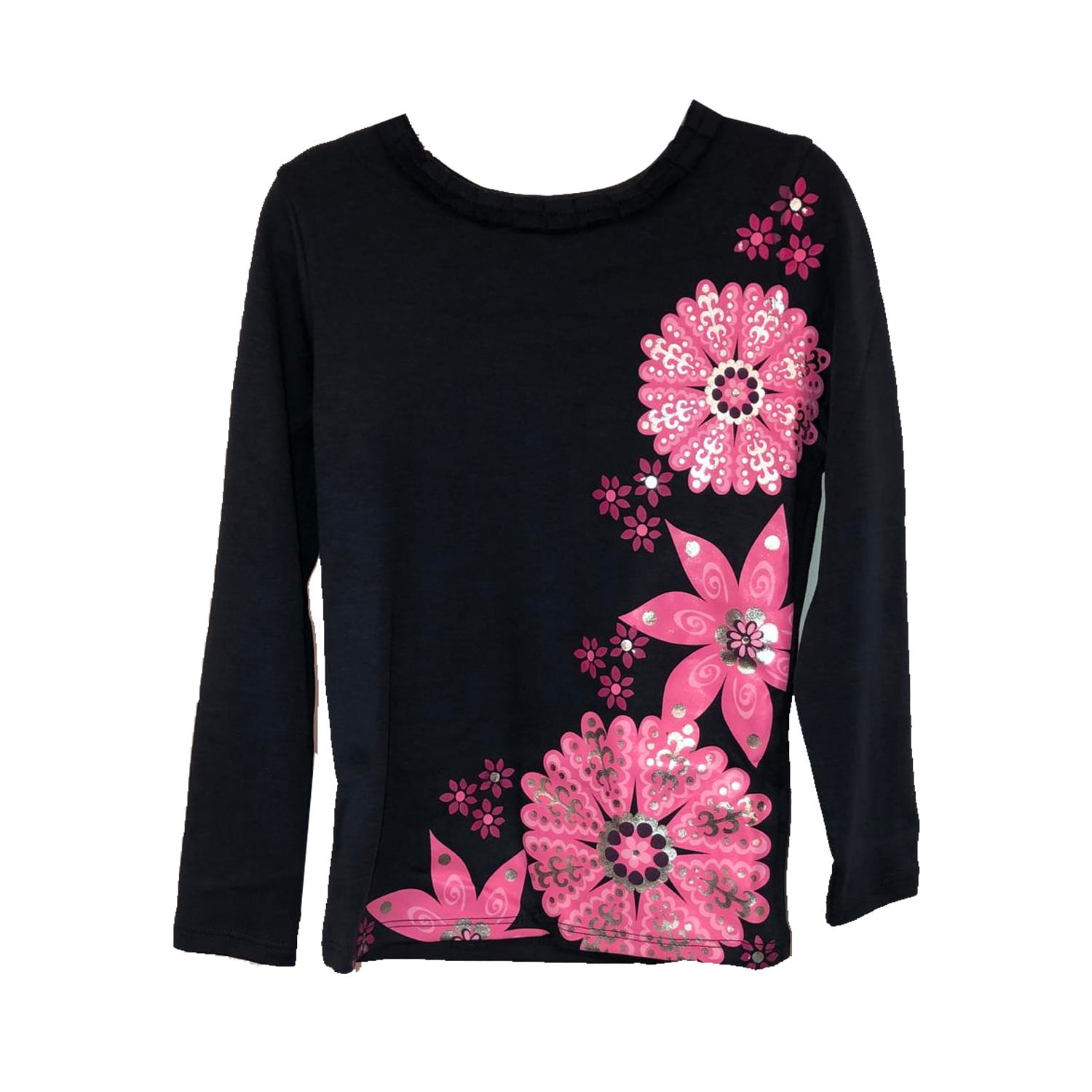 Kidsy Girls Flowers Graphic Printed Peruvian Cotton T-Shirt – Long