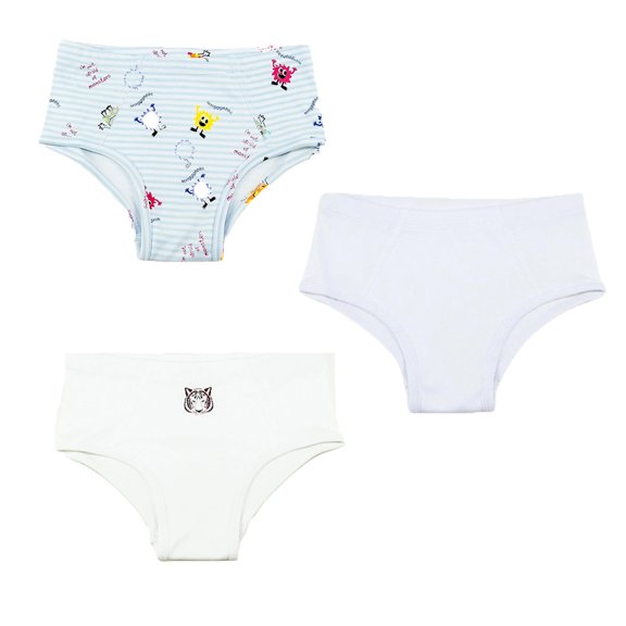 Kidsy Toddler Baby Boys Casual Soft Cotton Pull On Briefs 2 3 4 5 6 8 Years, Monster/Tiger/Snow (Set of 3), 6