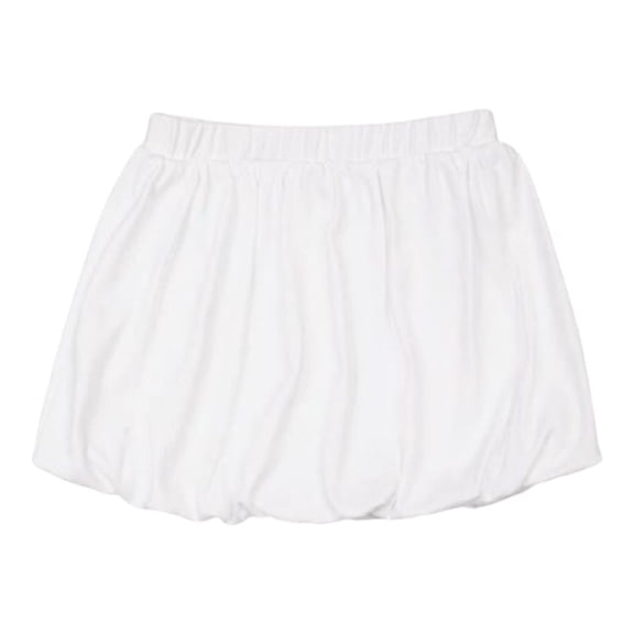 Kidsy Toddler Baby Girls Embroidery Bubble Skirt – Peruvian Pima Cotton, Balloon Skirt, Elastic Waist, Pull-On, Solid Colors, White, 3